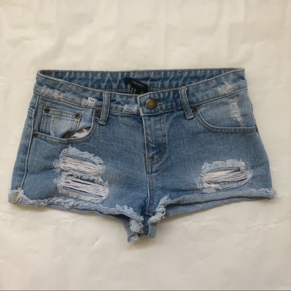 Forever 21 Distressed Jean Shorts